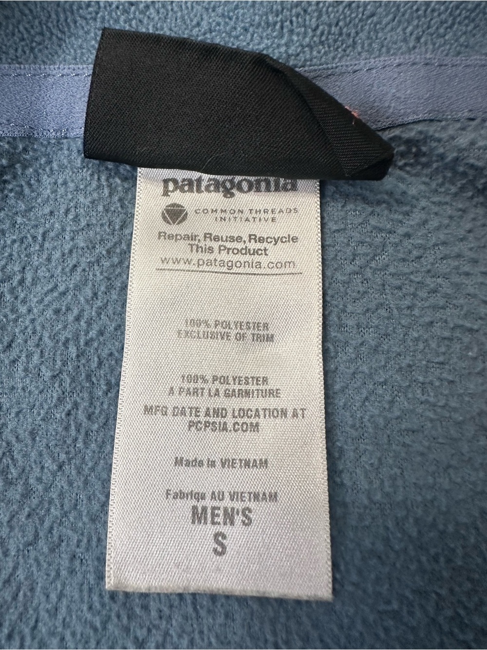 Patagonia Men’s Micro D 1/4 Zip Teal Blue Fleece Winter Pullover Sweater Size S - Picture 13 of 14